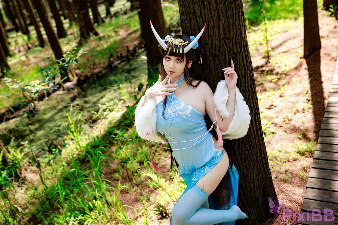 Cosplayer A Xuexue Noshiro cheongsam PixiBB.COM 028