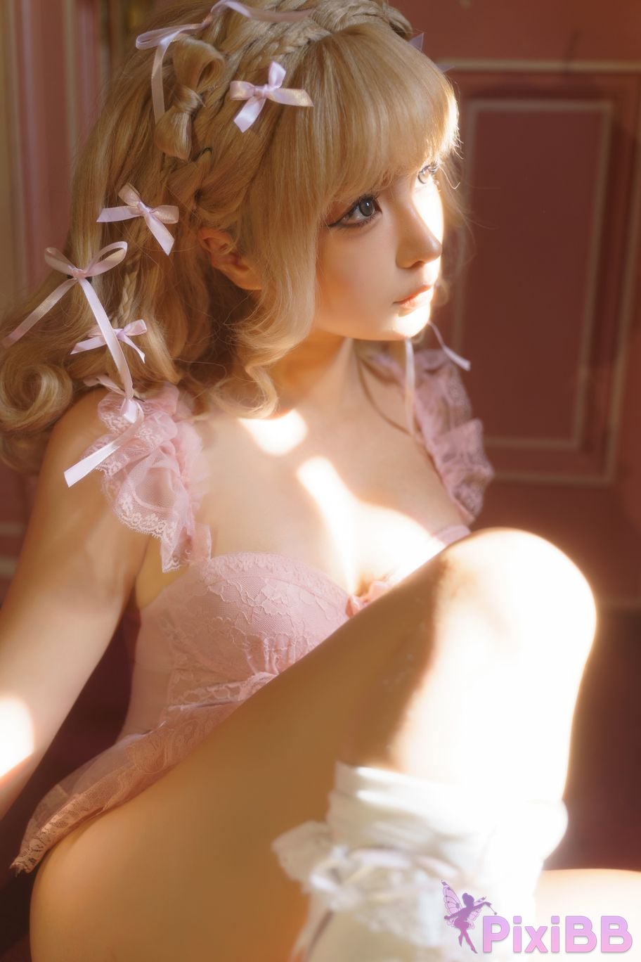 Cosplay chunmomo Blonde bow PixiBB.COM 019