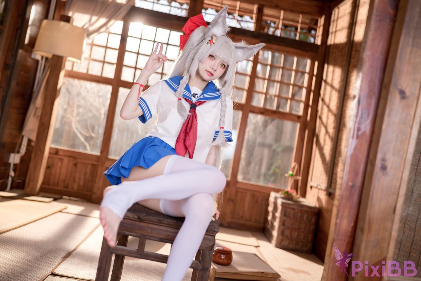 Cosplay Jiuqi Meow Chaonai JK PixiBB.COM 008