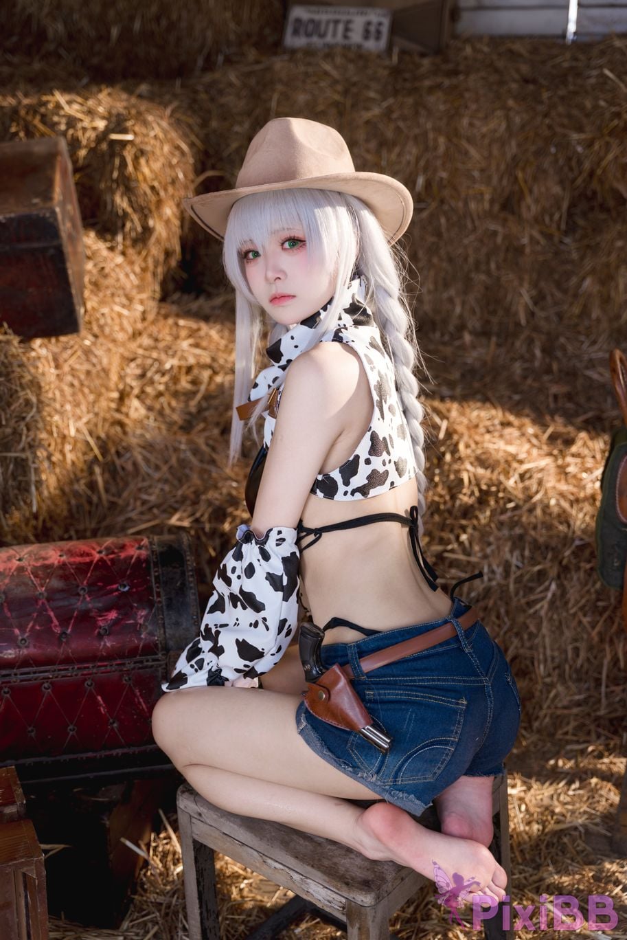 Cosplay Jiuqi Meow Azur Blue Route Fargo Pure White Hot Tide PixiBB.COM 009