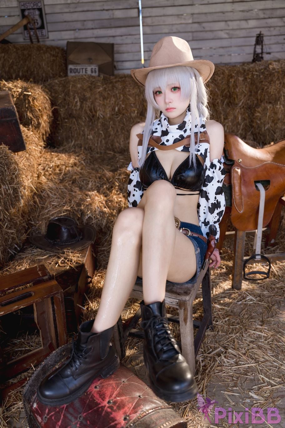 Cosplay Jiuqi Meow Azur Blue Route Fargo Pure White Hot Tide PixiBB.COM 026