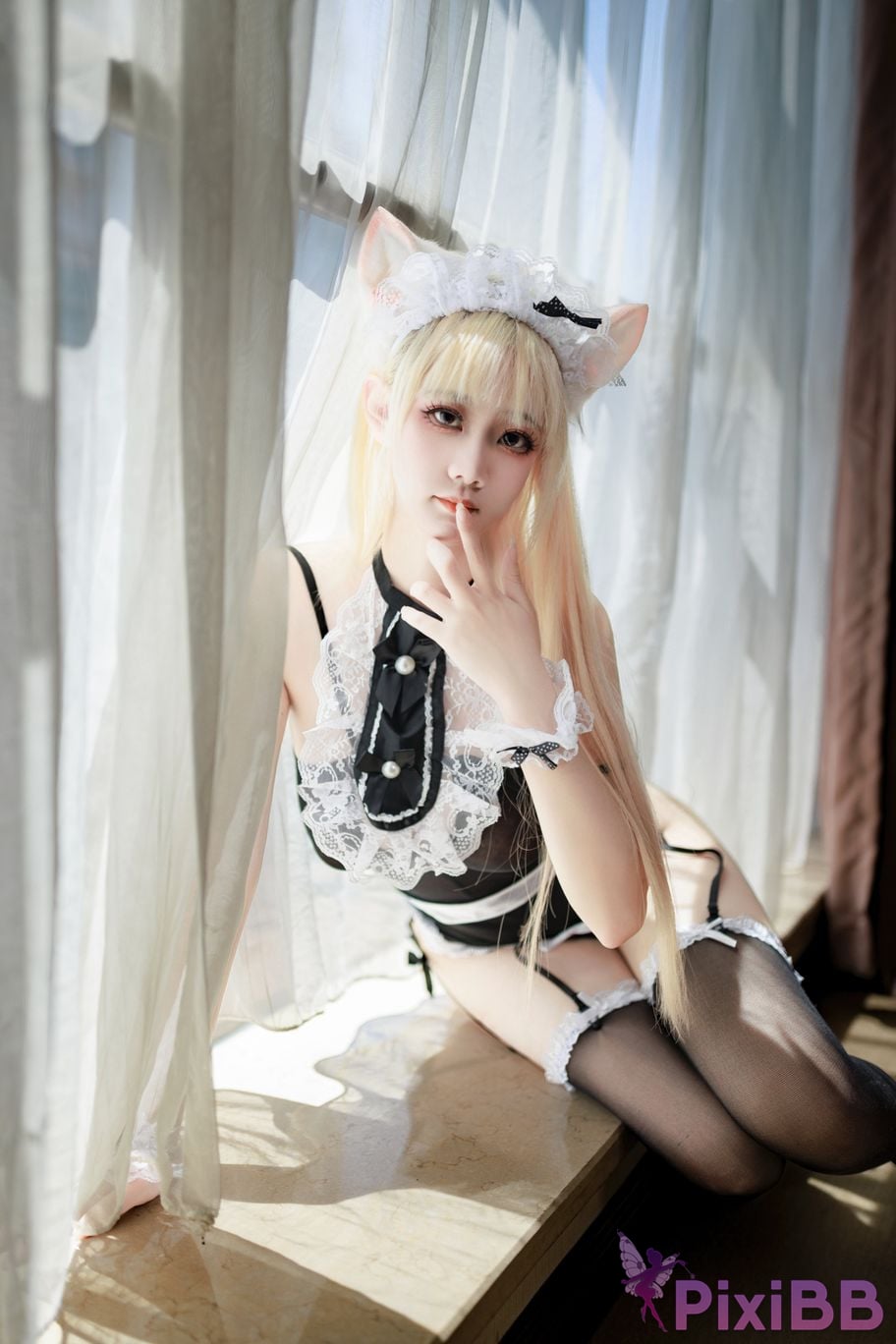 Cosplayer A Xuexue tulle maid PixiBB.COM 065