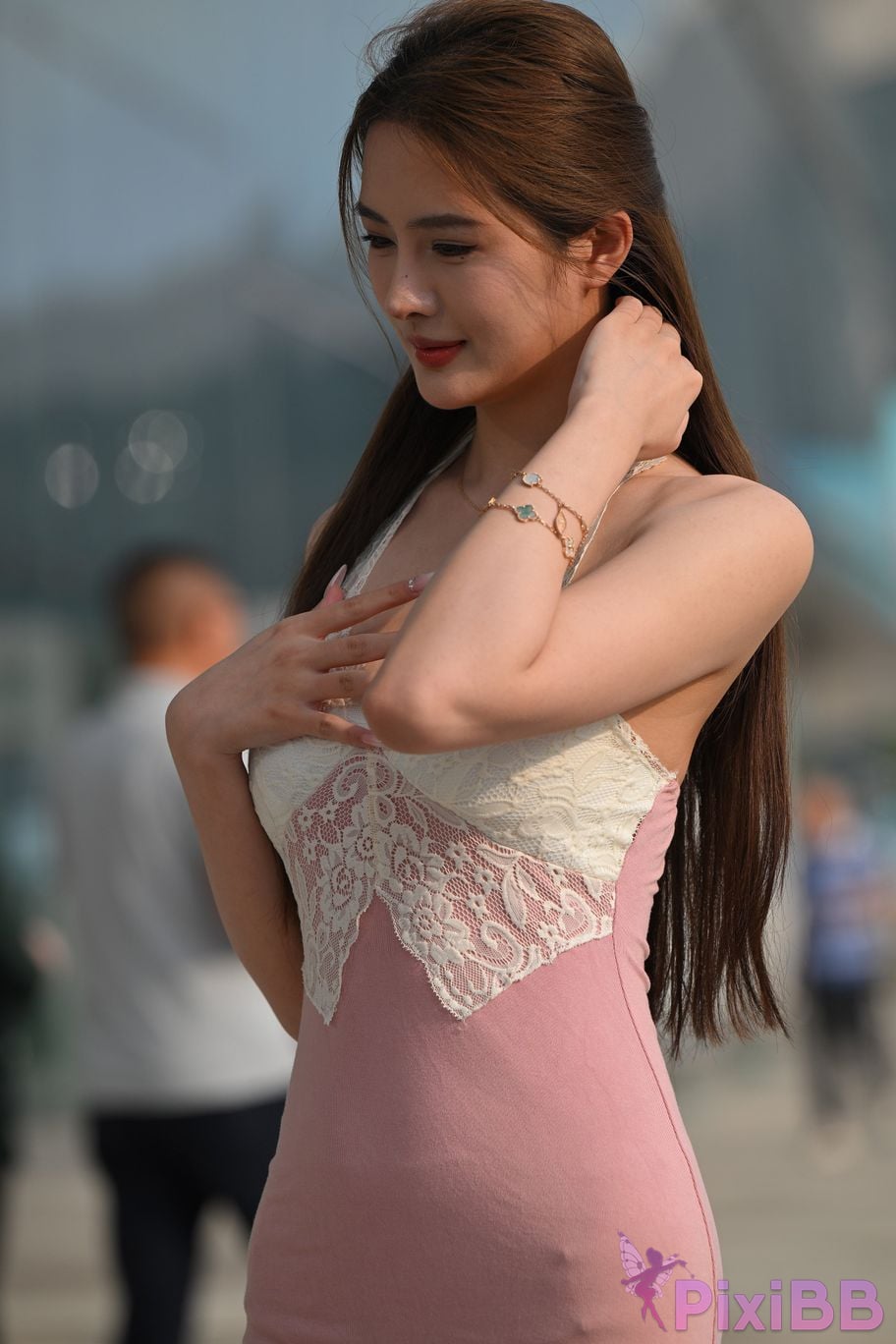 Featured Street Photography Works No.5418 Youthful and beautiful pink white skirt PixiBB.COM 037