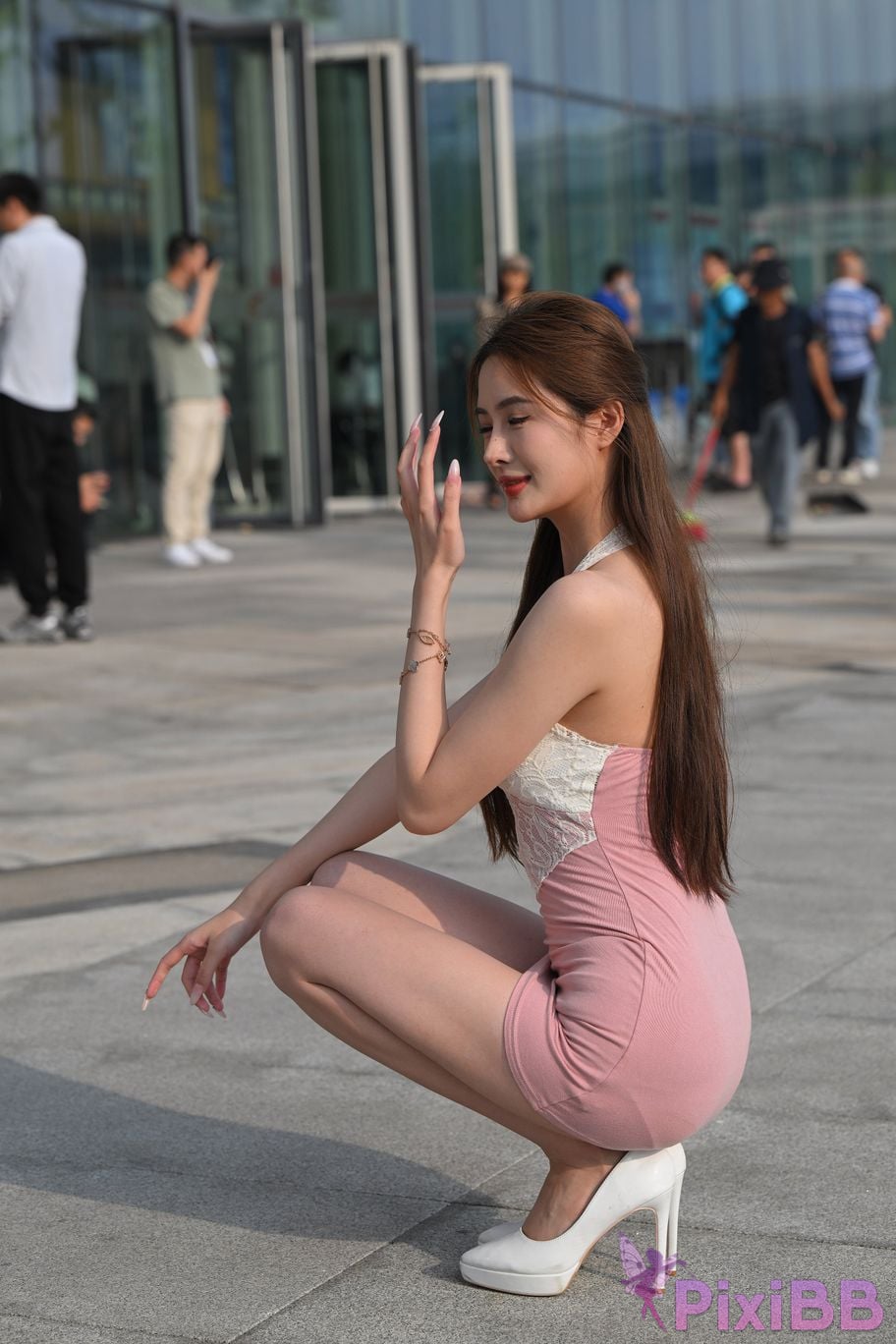 Featured Street Photography Works No.5418 Youthful and beautiful pink white skirt PixiBB.COM 106