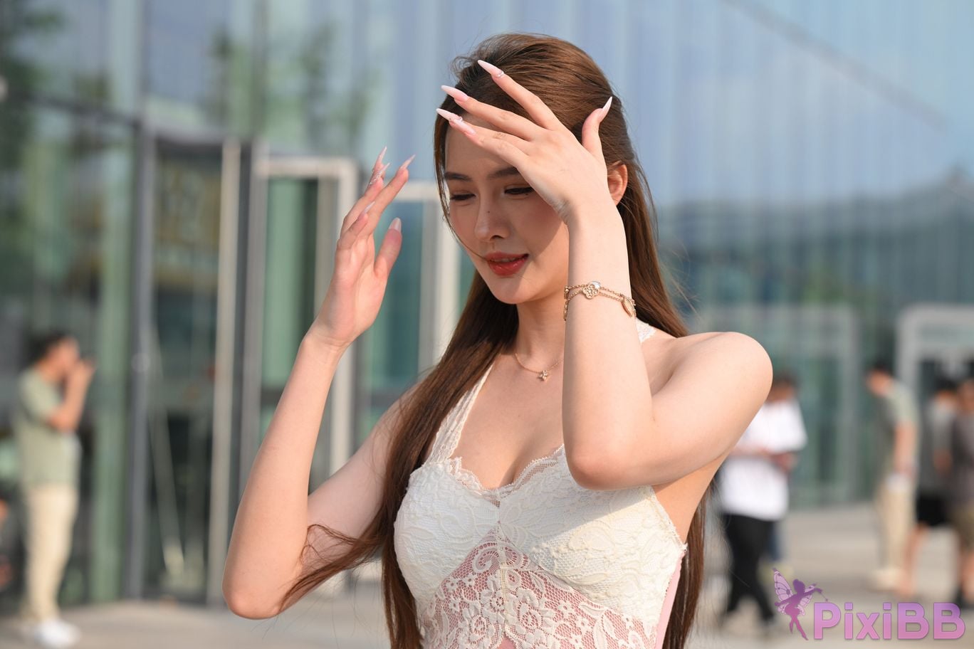 Featured Street Photography Works No.5418 Youthful and beautiful pink white skirt PixiBB.COM 132