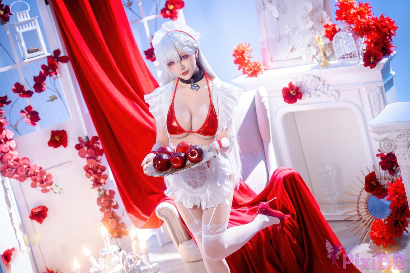 Cosplayer The star is late Hoshilily azur lane Belfast PixiBB.COM 004