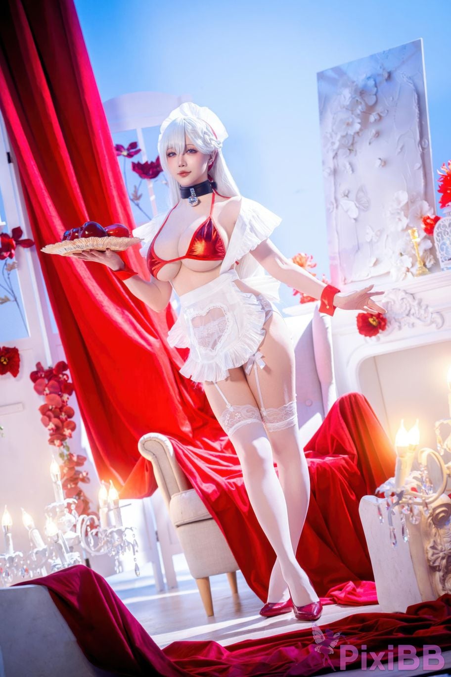 Cosplayer The star is late Hoshilily azur lane Belfast PixiBB.COM 005