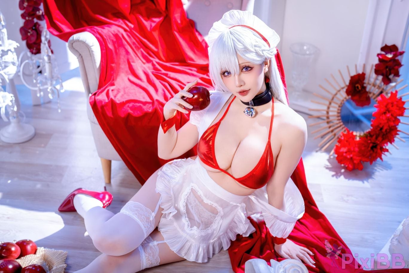 Cosplayer The star is late Hoshilily azur lane Belfast PixiBB.COM 018