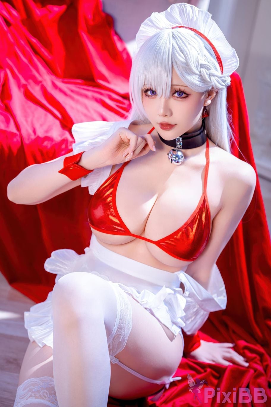 Cosplayer The star is late Hoshilily azur lane Belfast PixiBB.COM 024