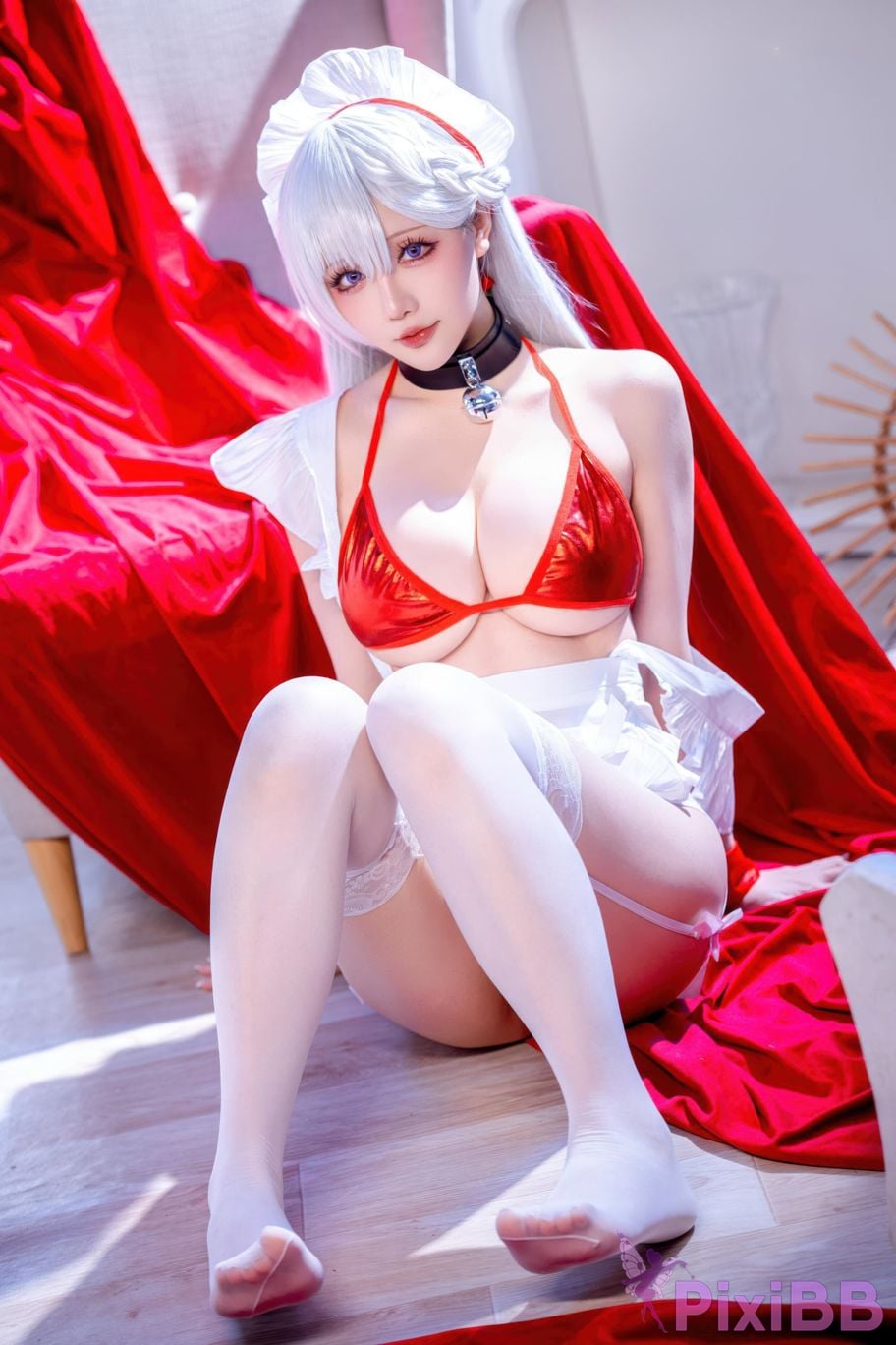 Cosplayer The star is late Hoshilily azur lane Belfast PixiBB.COM 025