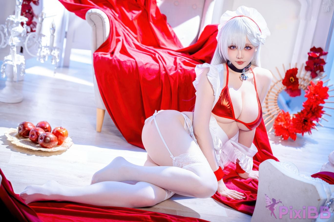 Cosplayer The star is late Hoshilily azur lane Belfast PixiBB.COM 026