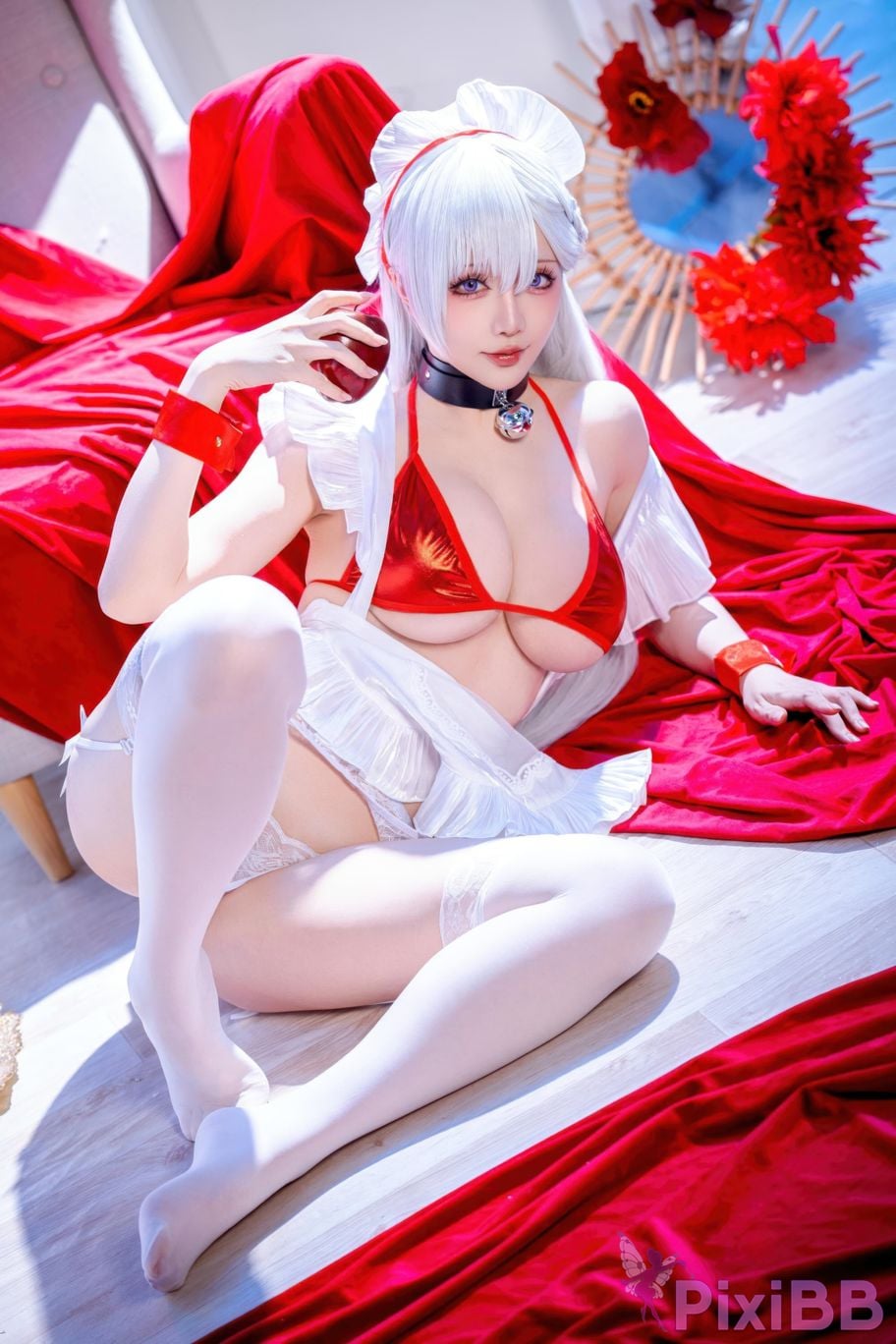 Cosplayer The star is late Hoshilily azur lane Belfast PixiBB.COM 028