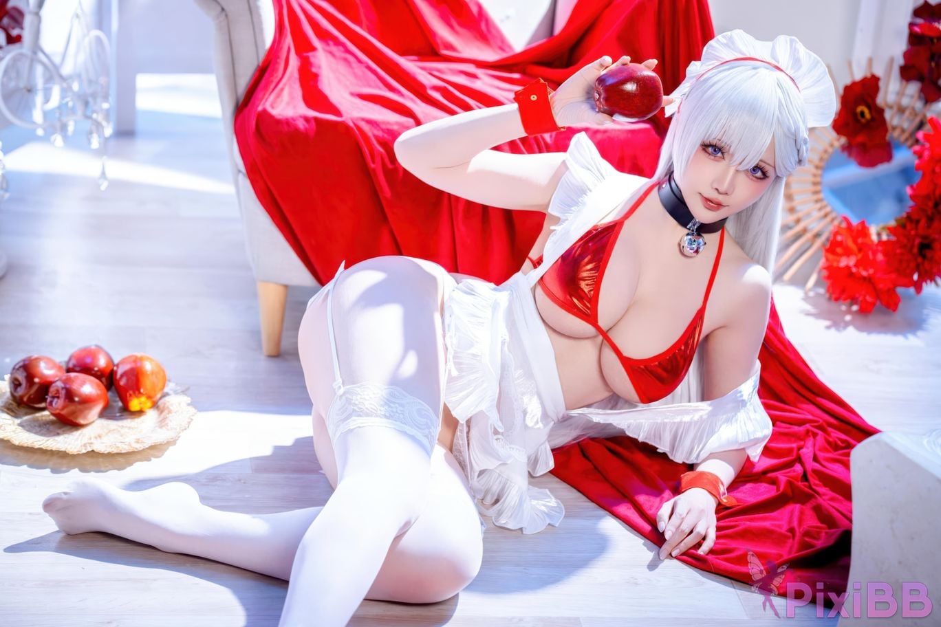 Cosplayer The star is late Hoshilily azur lane Belfast PixiBB.COM 030