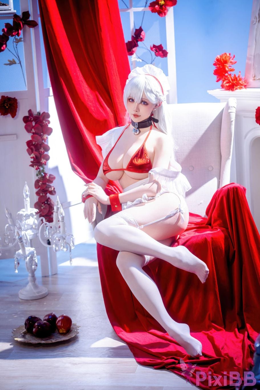 Cosplayer The star is late Hoshilily azur lane Belfast PixiBB.COM 037