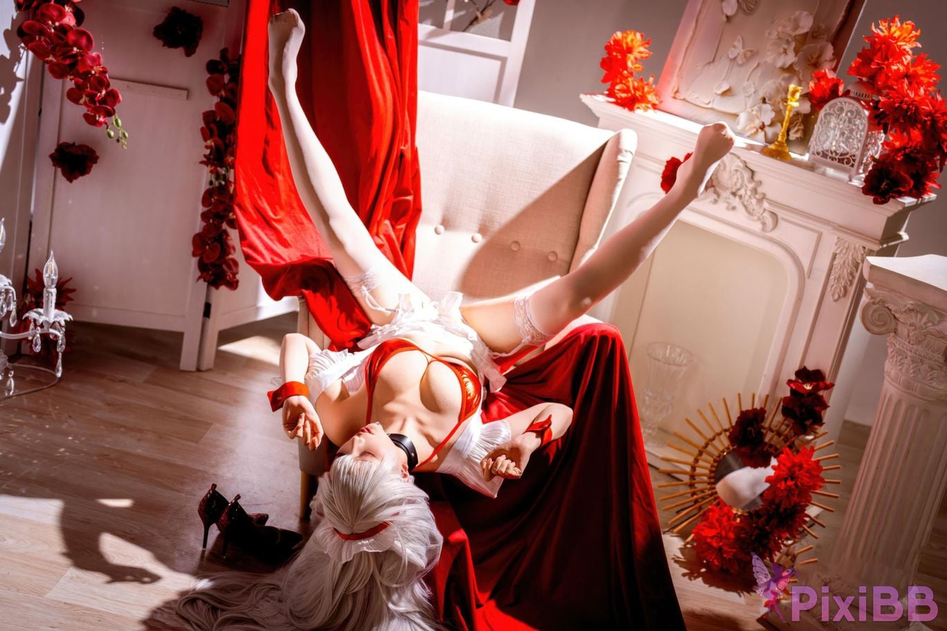 Cosplayer The star is late Hoshilily azur lane Belfast PixiBB.COM 043