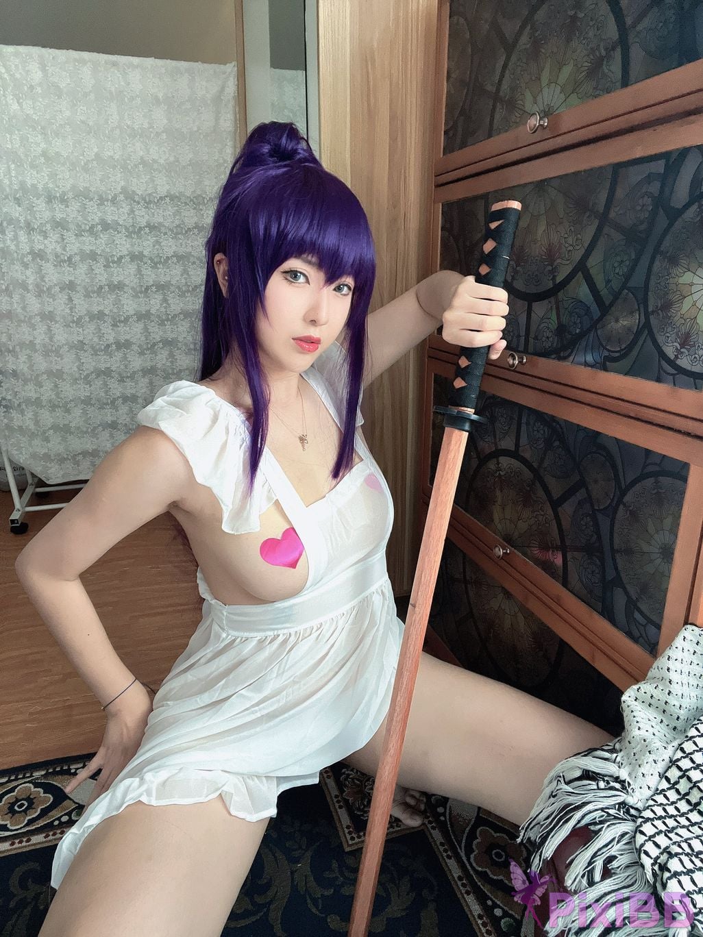 Cosplayer Little Rongzi gurgling w Academy Apocalypse Busujima Saeko PixiBB.COM 026