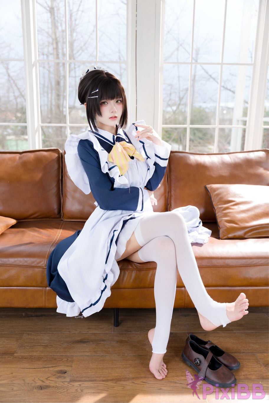 Cosplayer Jiuqi Meow Starlight Cafe and Death Butterfly Sister Zaozis maid PixiBB.COM 001