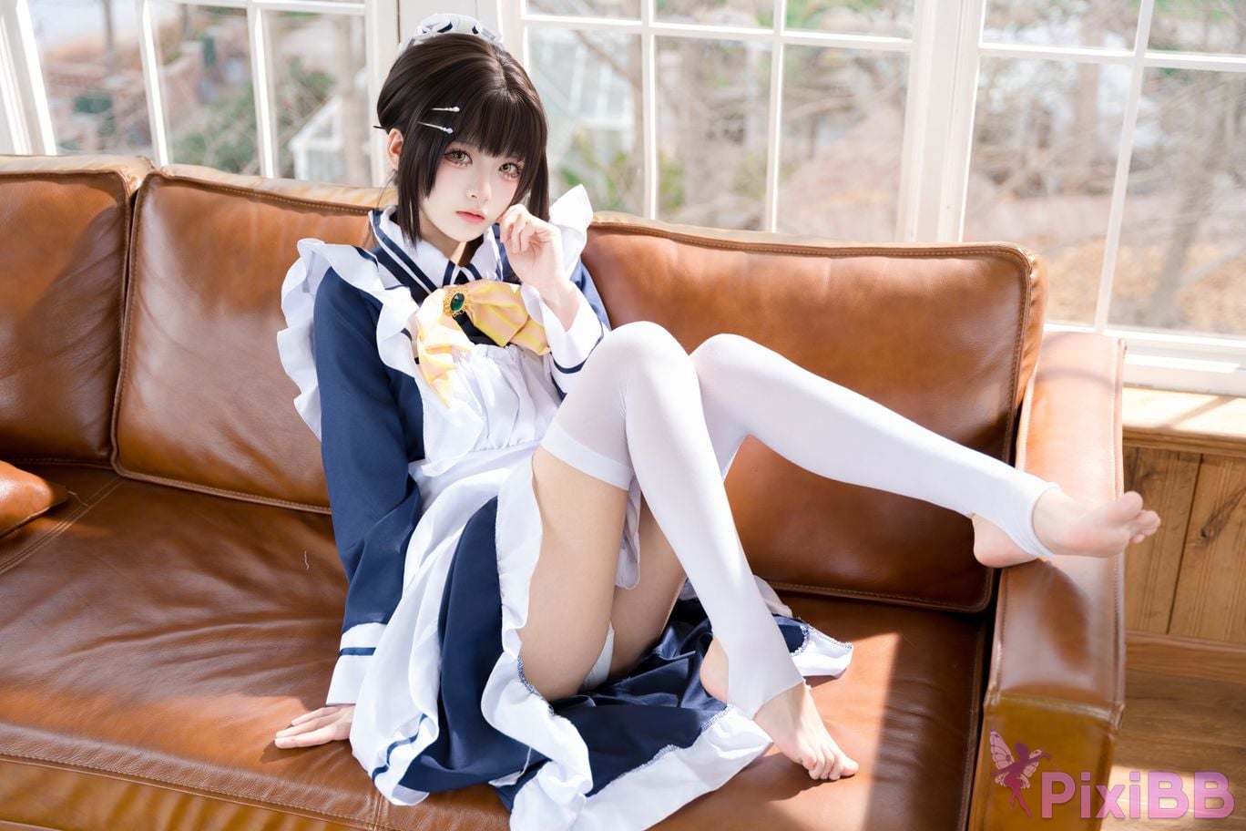 Cosplayer Jiuqi Meow Starlight Cafe and Death Butterfly Sister Zaozis maid PixiBB.COM 005