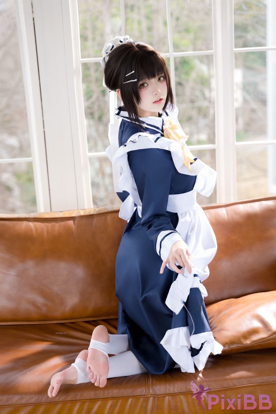 Cosplayer Jiuqi Meow Starlight Cafe and Death Butterfly Sister Zaozis maid PixiBB.COM 007