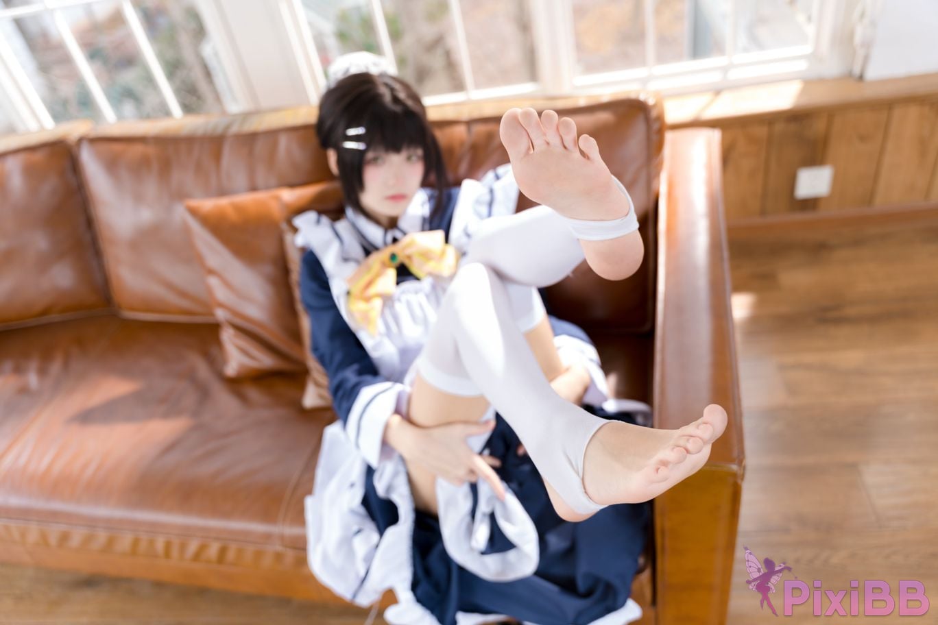 Cosplayer Jiuqi Meow Starlight Cafe and Death Butterfly Sister Zaozis maid PixiBB.COM 010