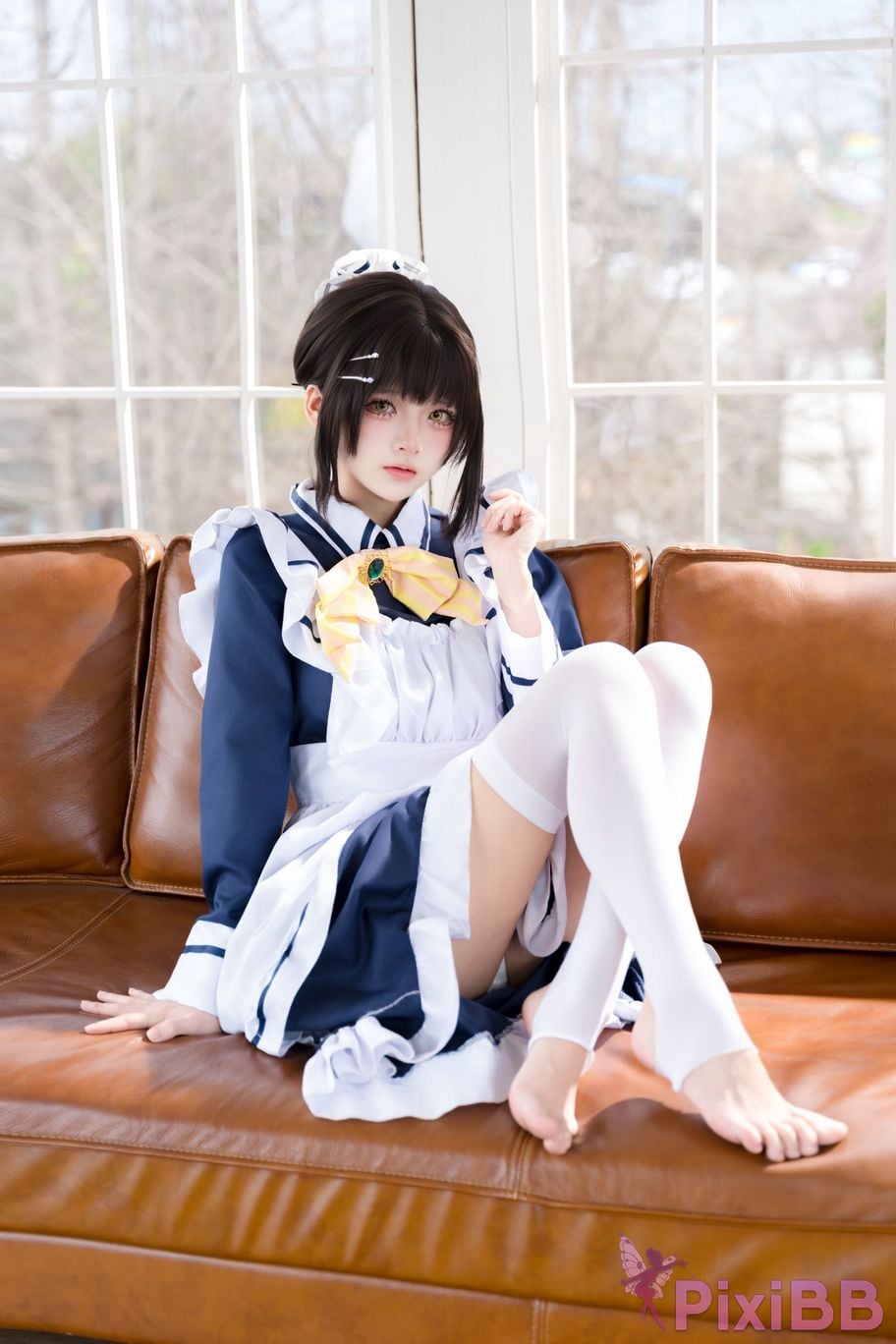 Cosplayer Jiuqi Meow Starlight Cafe and Death Butterfly Sister Zaozis maid PixiBB.COM 011