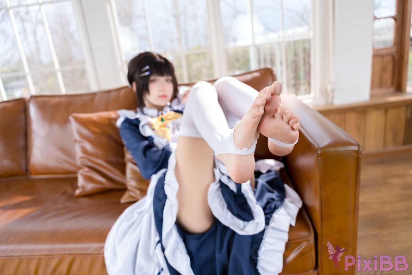 Cosplayer Jiuqi Meow Starlight Cafe and Death Butterfly Sister Zaozis maid PixiBB.COM 014