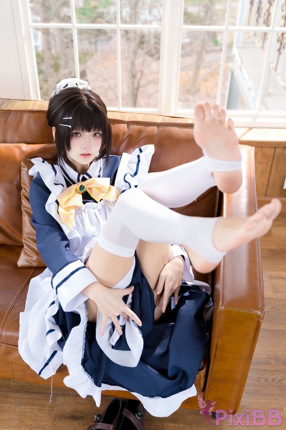 Cosplayer Jiuqi Meow Starlight Cafe and Death Butterfly Sister Zaozis maid PixiBB.COM 020