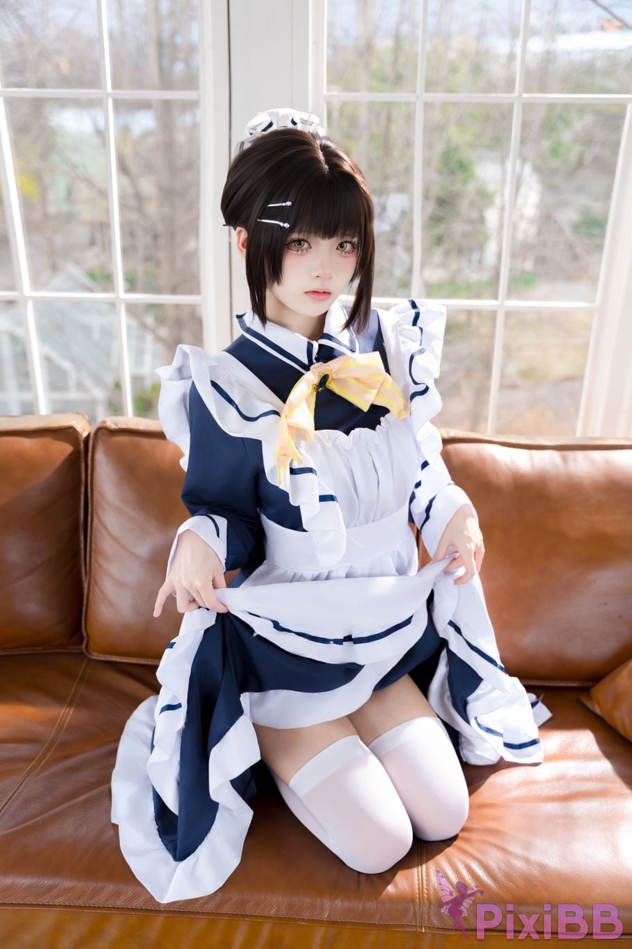 Cosplayer Jiuqi Meow Starlight Cafe and Death Butterfly Sister Zaozis maid PixiBB.COM 021