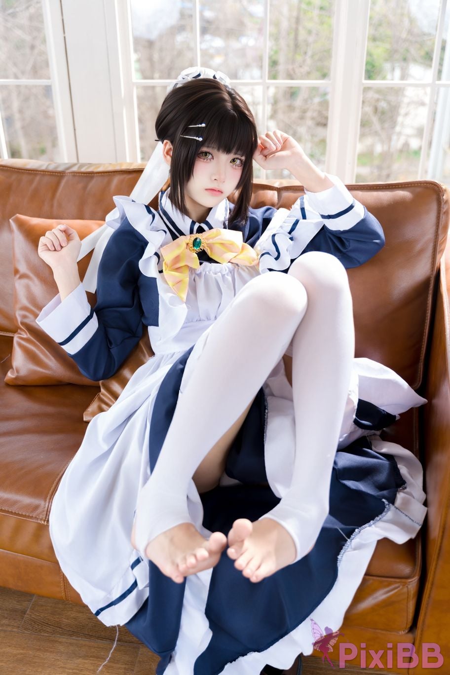 Cosplayer Jiuqi Meow Starlight Cafe and Death Butterfly Sister Zaozis maid PixiBB.COM 022