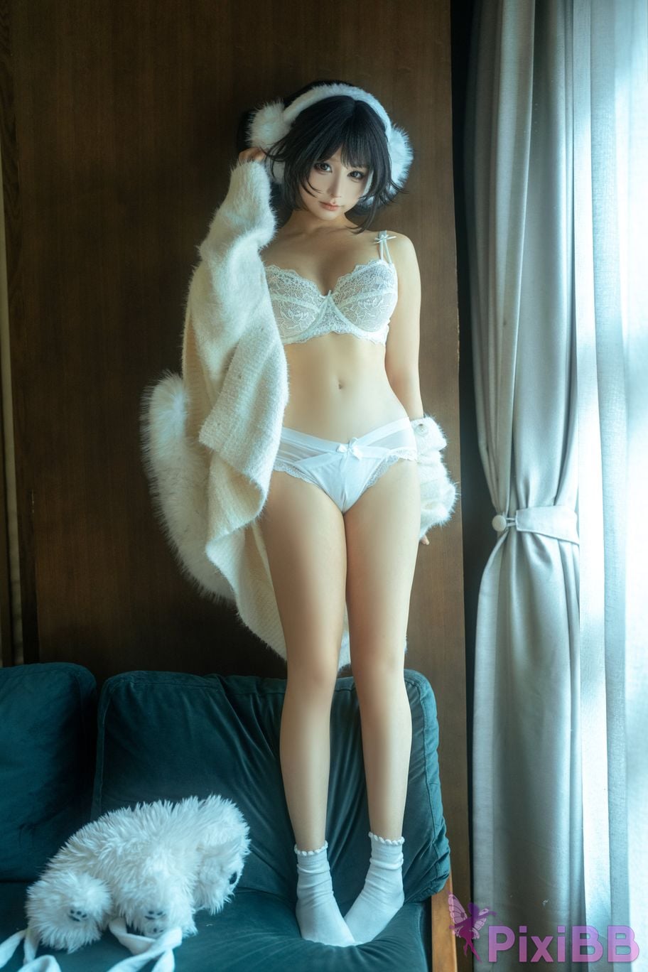 Cosplayer Stupid Momo chunmomo white sweater PixiBB.COM 009