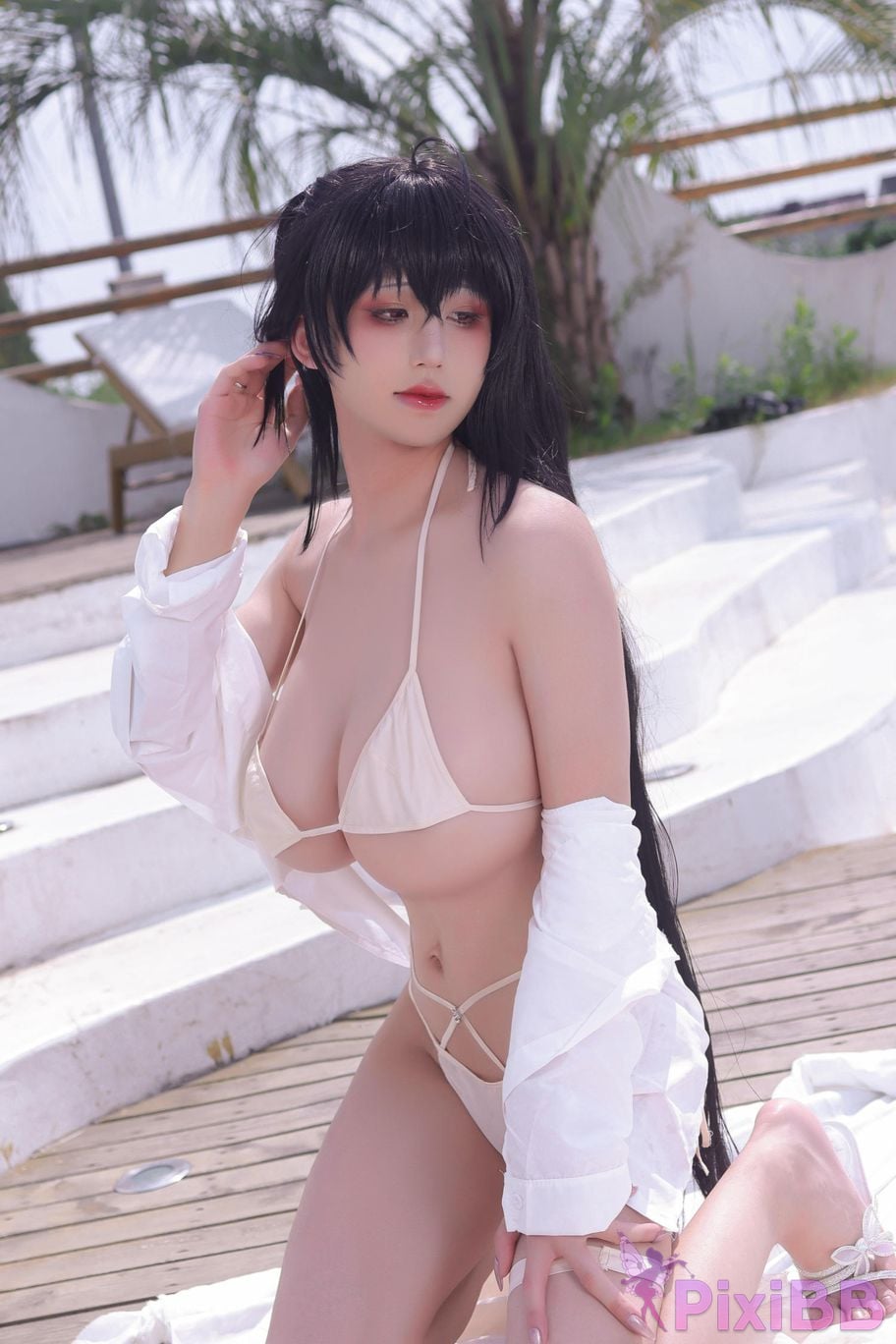 Cosplayer Three oclock in the morning azur lane Dafeng swimsuit PixiBB.COM 078