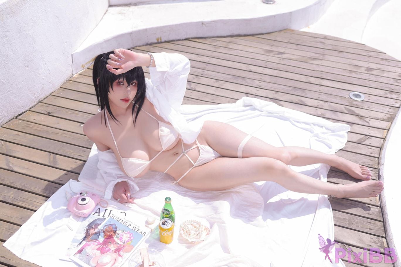 Cosplayer Three oclock in the morning azur lane Dafeng swimsuit PixiBB.COM 082