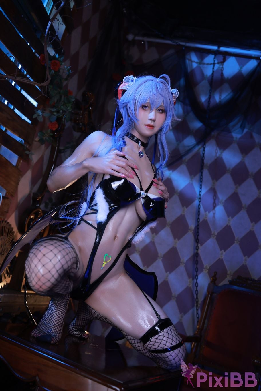 Cosplayer Three oclock in the morning Genshin Sweet Rain Succubus PixiBB.COM 100