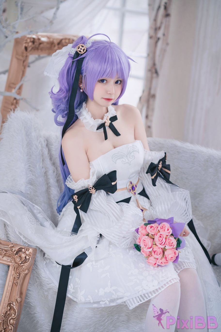 Cosplayer cat adult azur lane unicorn bride PixiBB.COM 001