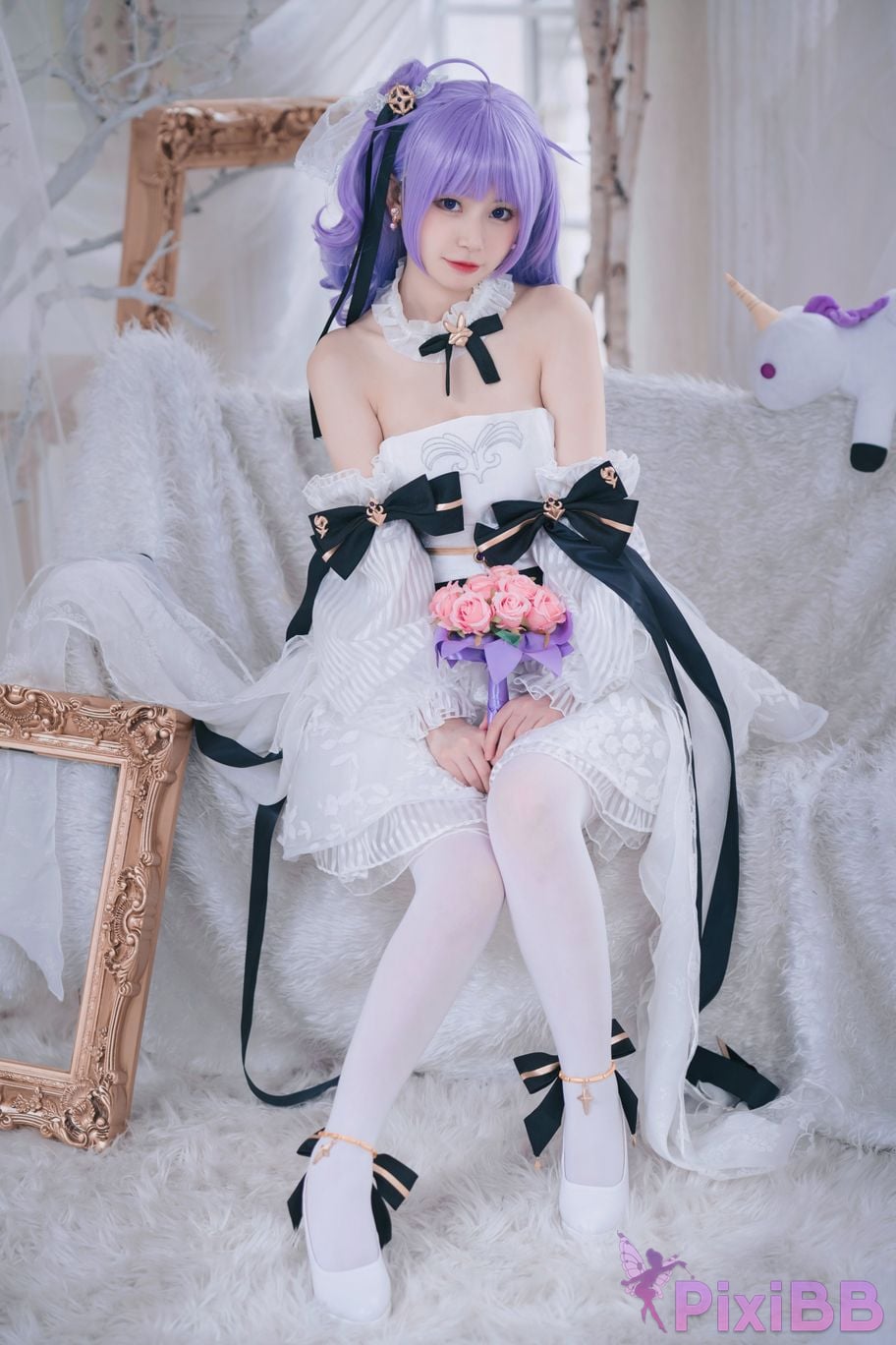 Cosplayer cat adult azur lane unicorn bride PixiBB.COM 002