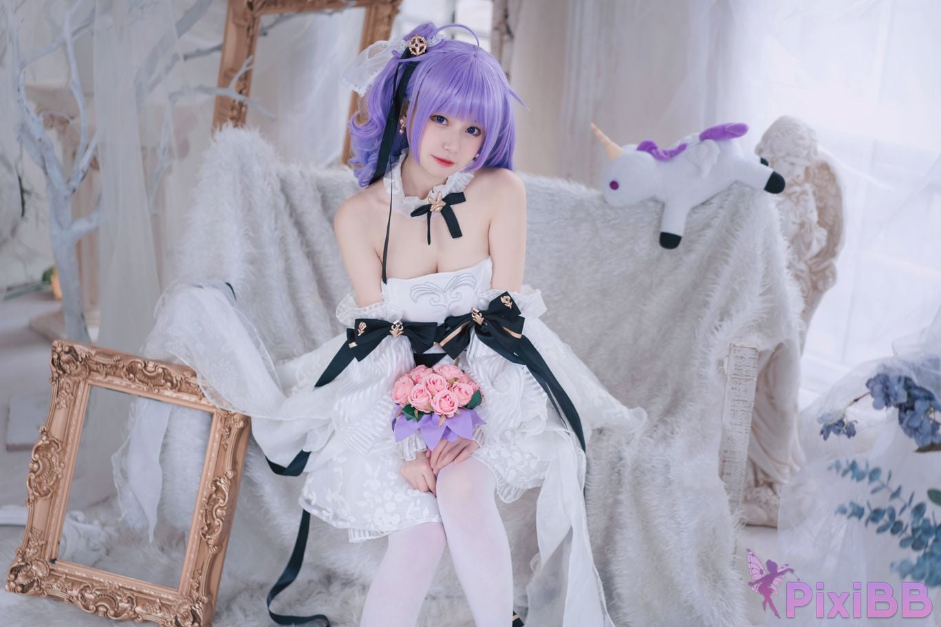 Cosplayer cat adult azur lane unicorn bride PixiBB.COM 003