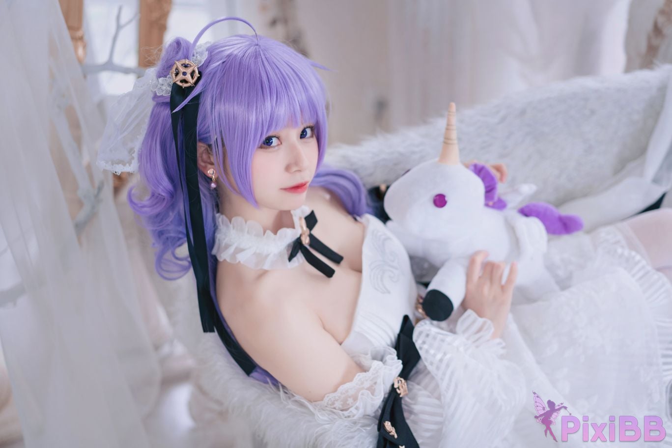 Cosplayer cat adult azur lane unicorn bride PixiBB.COM 005