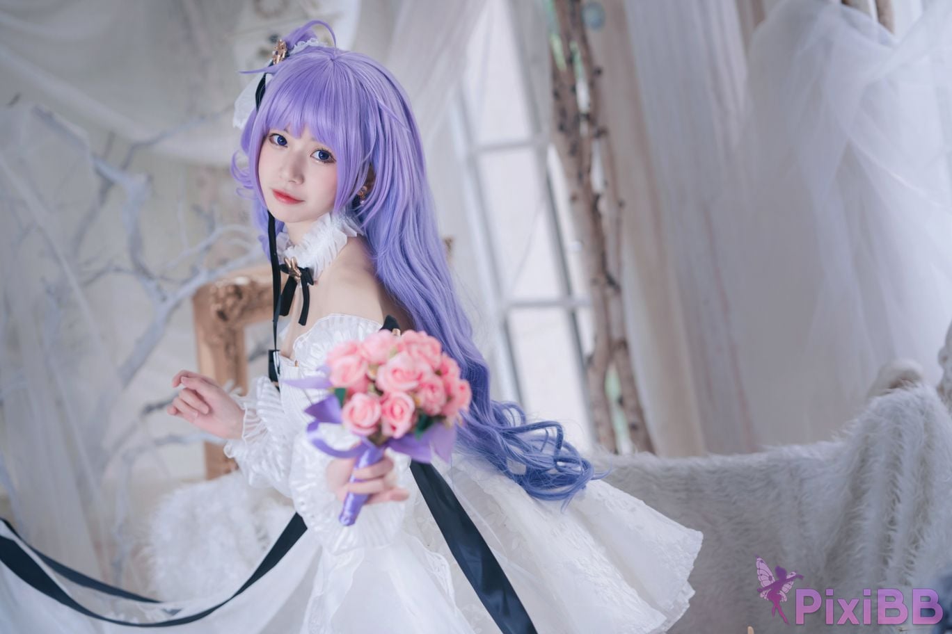 Cosplayer cat adult azur lane unicorn bride PixiBB.COM 009