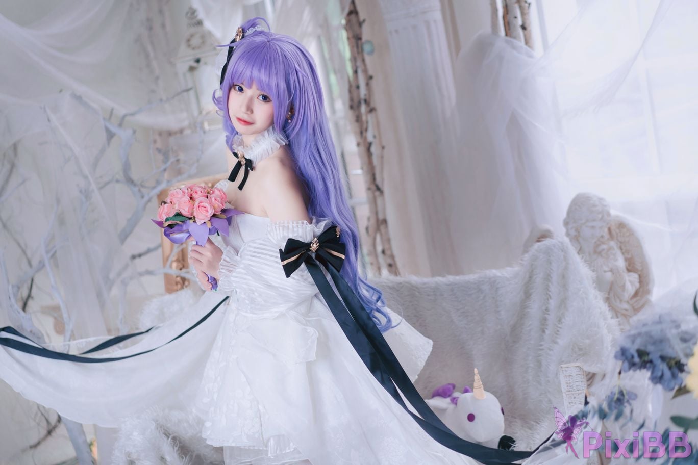 Cosplayer cat adult azur lane unicorn bride PixiBB.COM 010