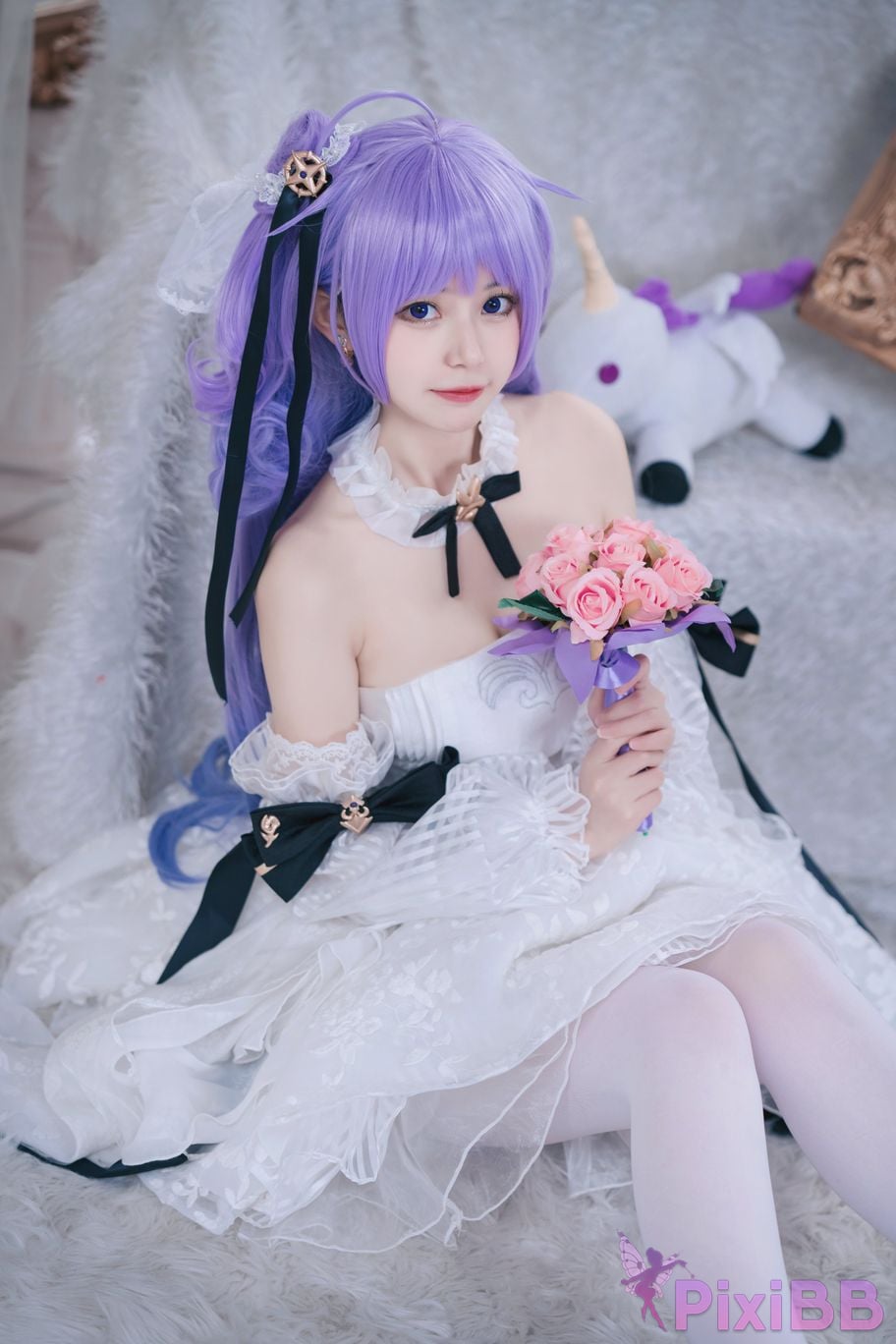 Cosplayer cat adult azur lane unicorn bride PixiBB.COM 012