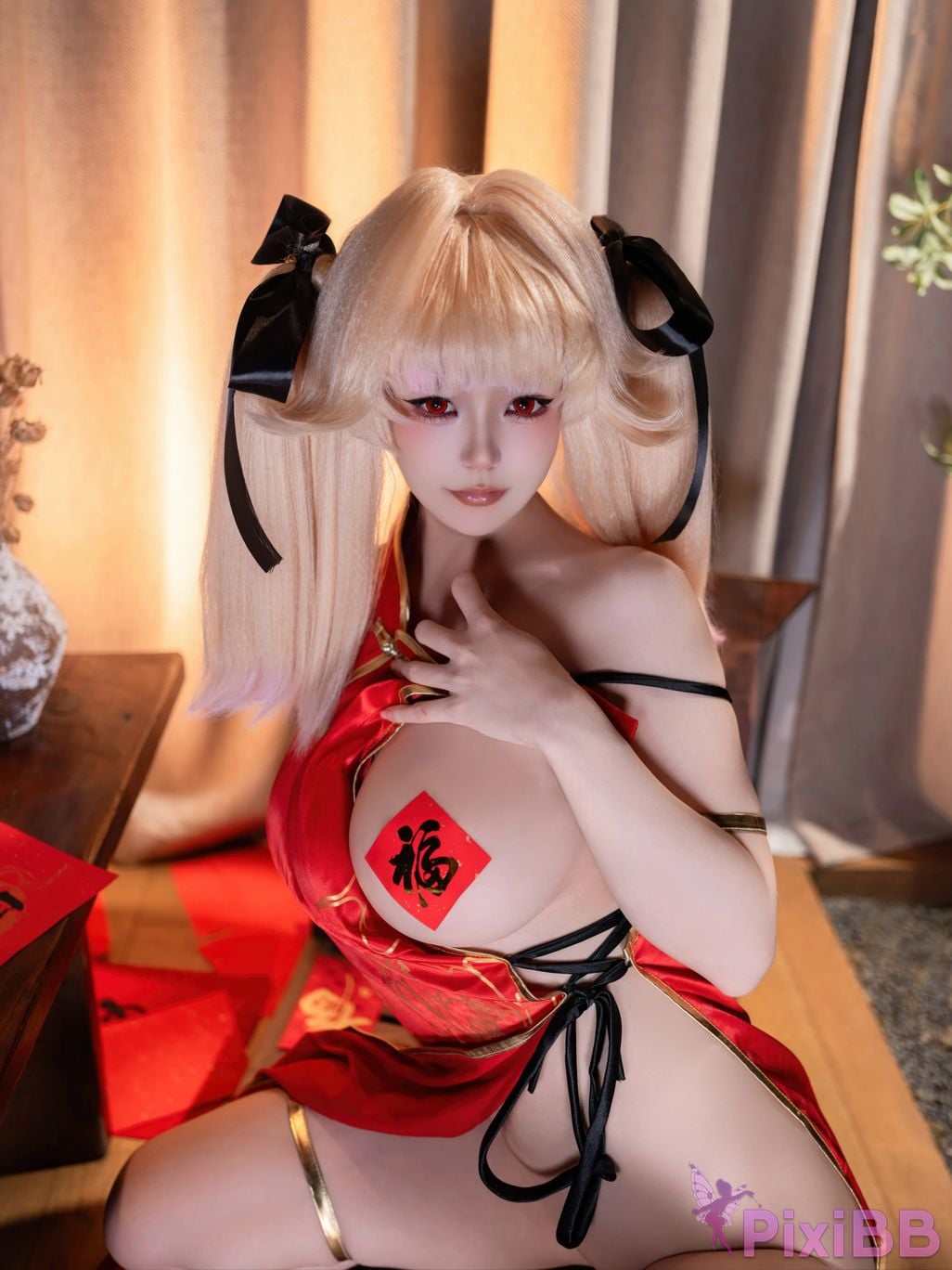 Cosplayer small store chiyo w new year cheongsam PixiBB.COM 024