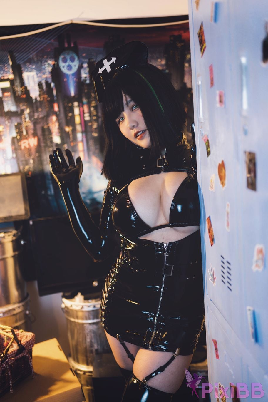 Cosplayer Ah Ban is very happy today dark nurse PixiBB.COM 003