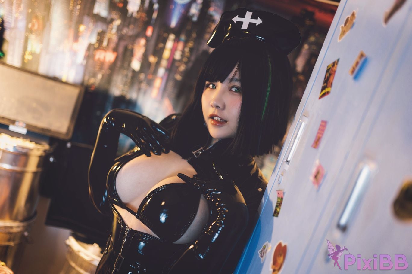 Cosplayer Ah Ban is very happy today dark nurse PixiBB.COM 005