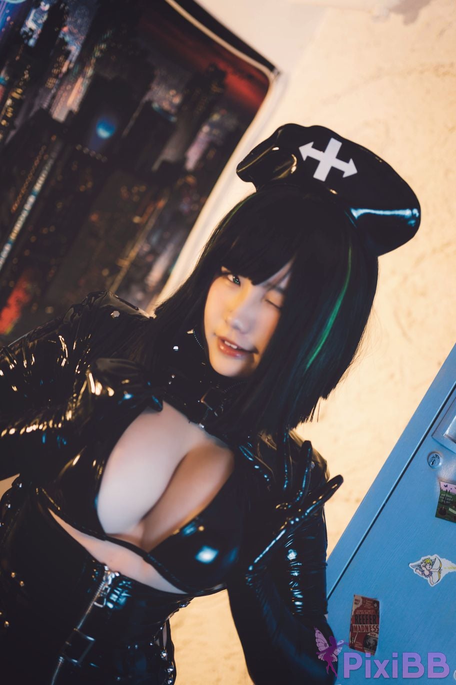 Cosplayer Ah Ban is very happy today dark nurse PixiBB.COM 006
