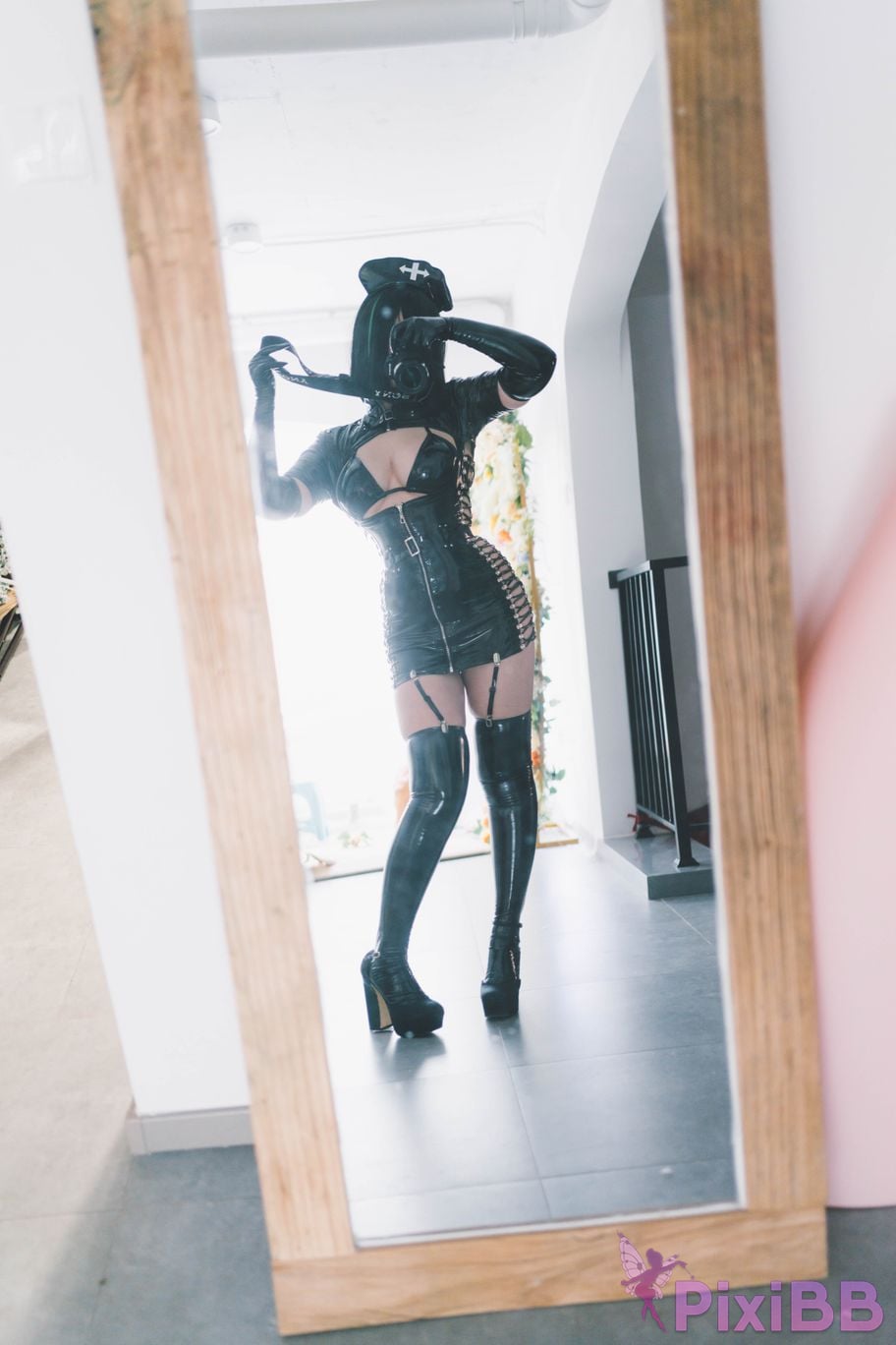 Cosplayer Ah Ban is very happy today dark nurse PixiBB.COM 008