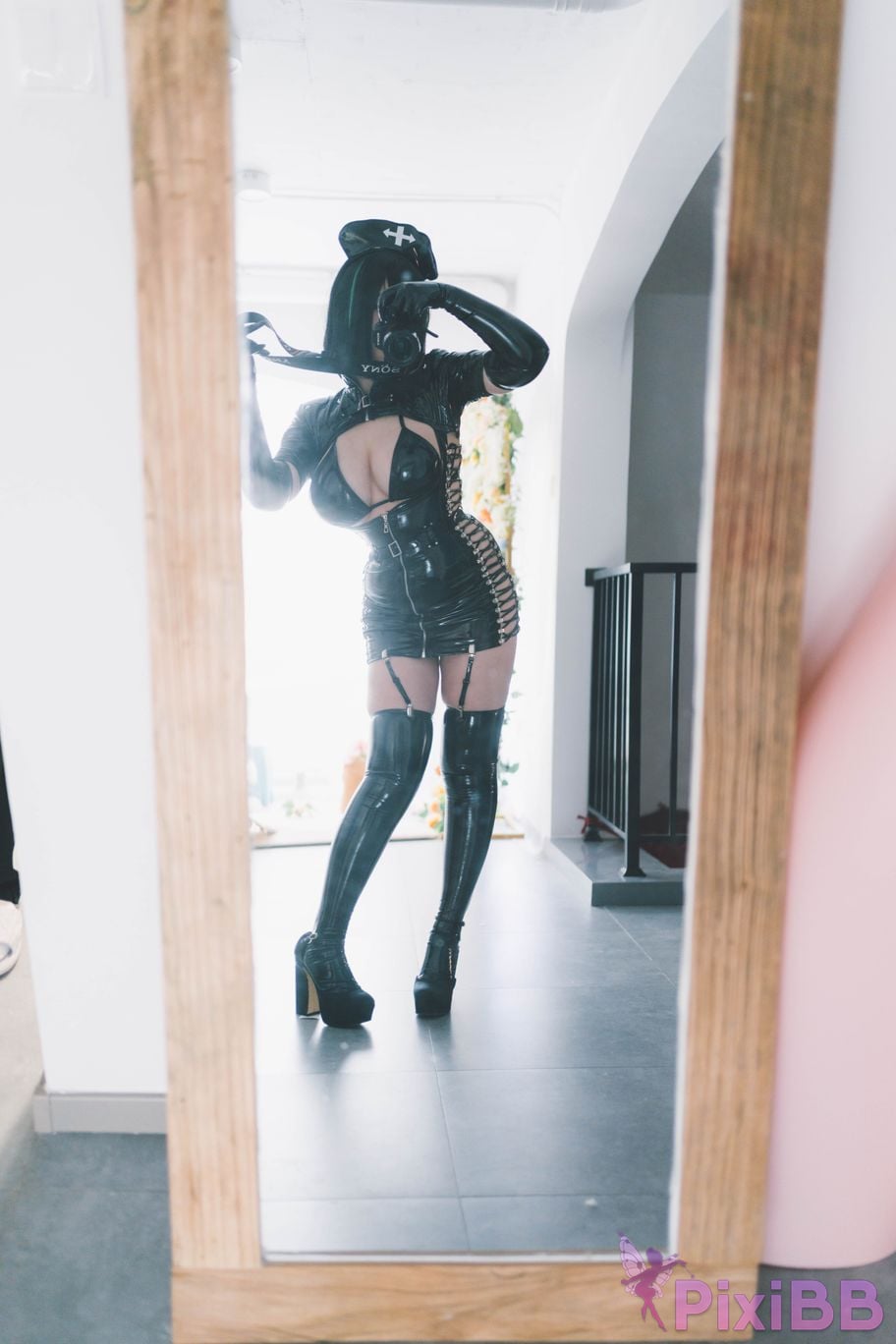 Cosplayer Ah Ban is very happy today dark nurse PixiBB.COM 009