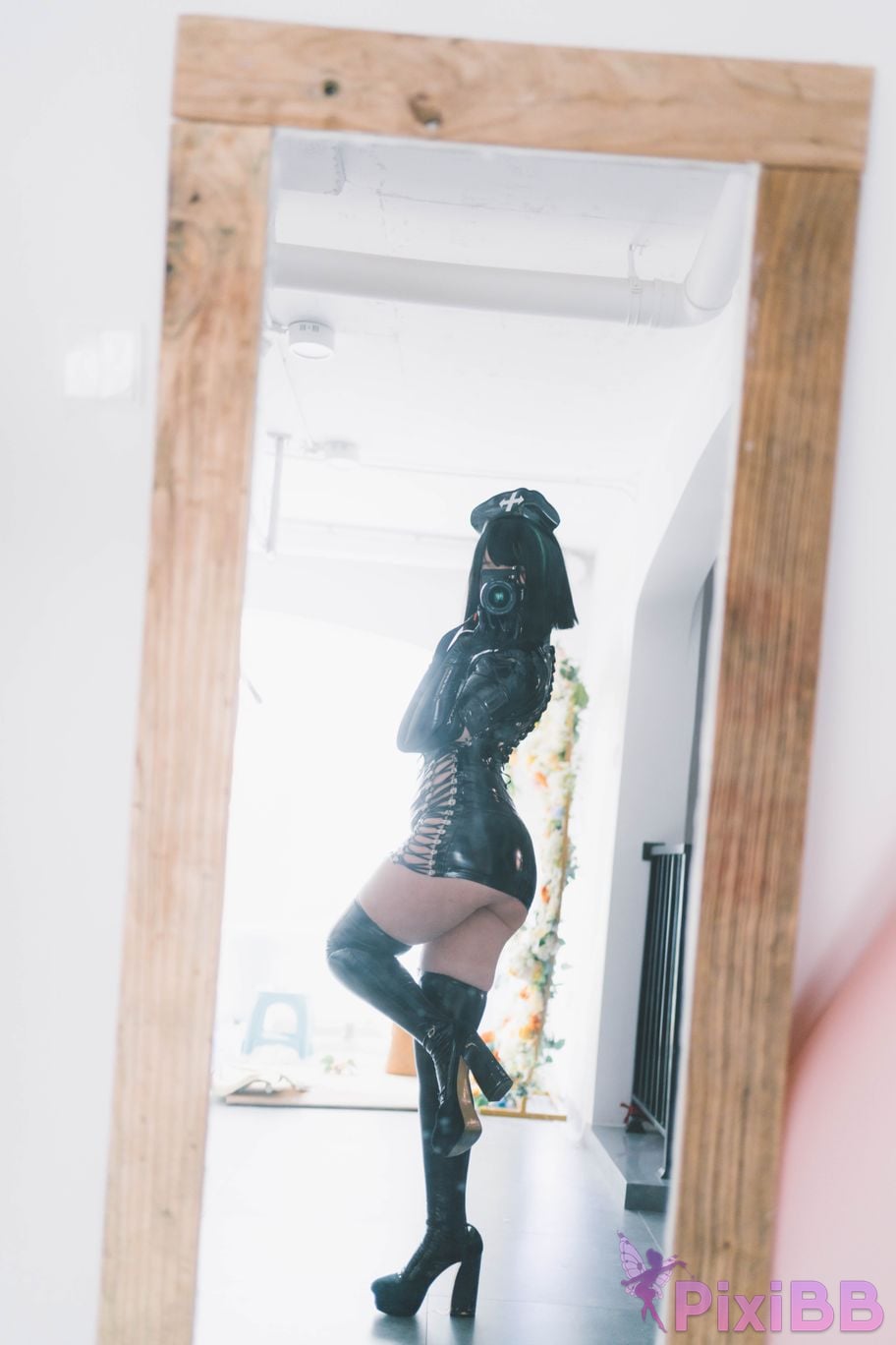 Cosplayer Ah Ban is very happy today dark nurse PixiBB.COM 011