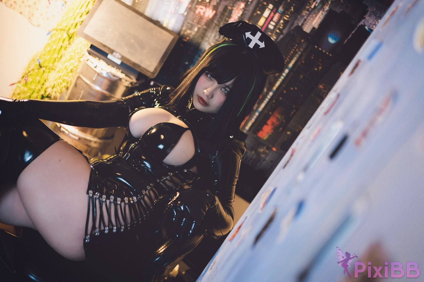 Cosplayer Ah Ban is very happy today dark nurse PixiBB.COM 029