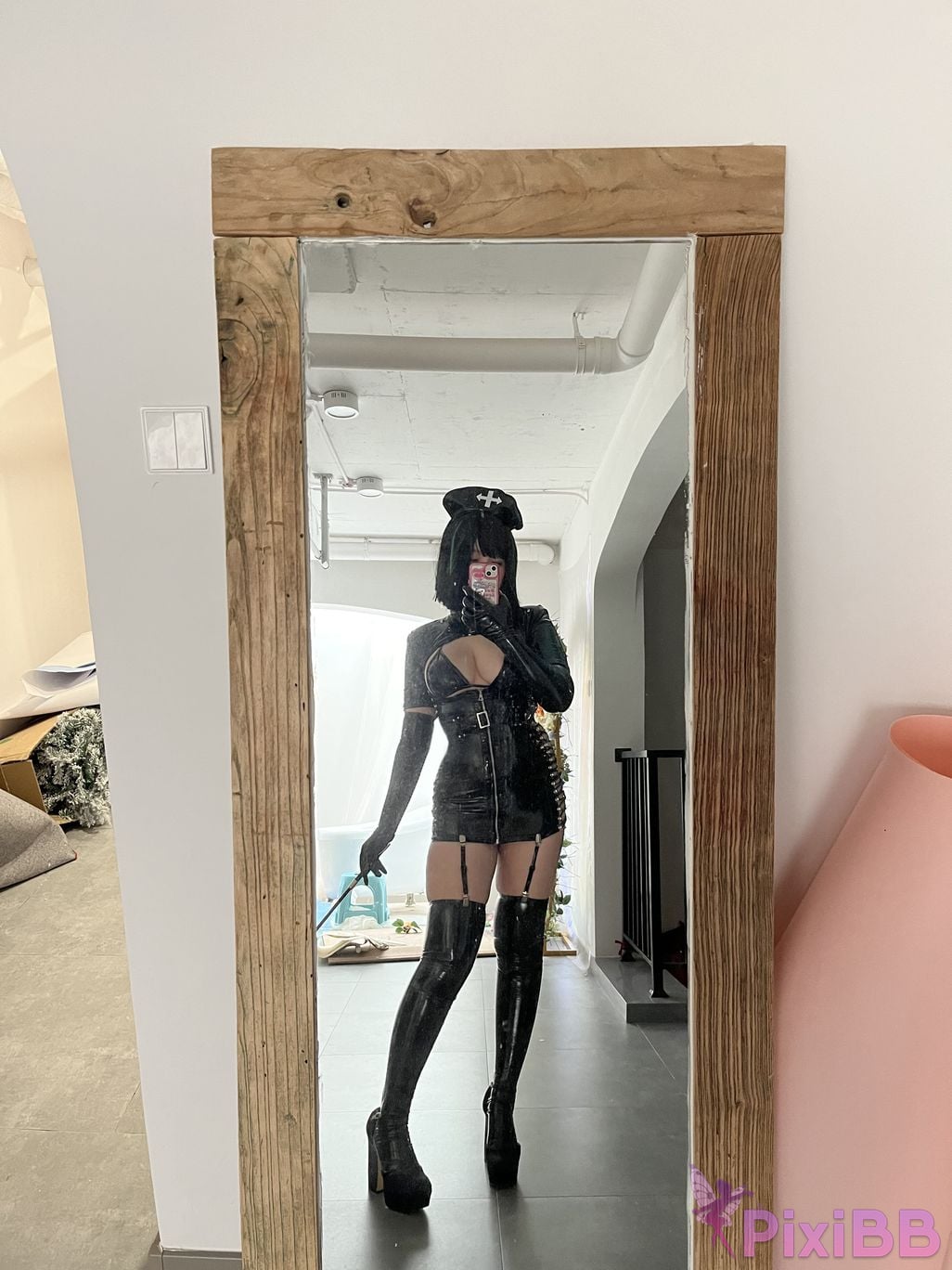 Cosplayer Ah Ban is very happy today dark nurse PixiBB.COM 060