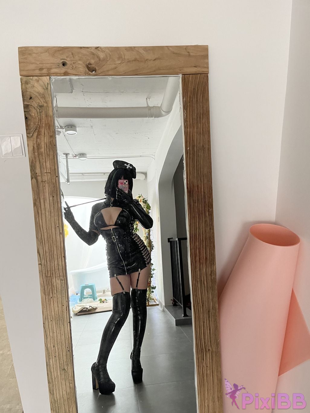 Cosplayer Ah Ban is very happy today dark nurse PixiBB.COM 061